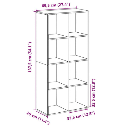 vidaXL Room Divider Bookcase Grey Sonoma 69,5x29x137,5 cm Engineered Wood