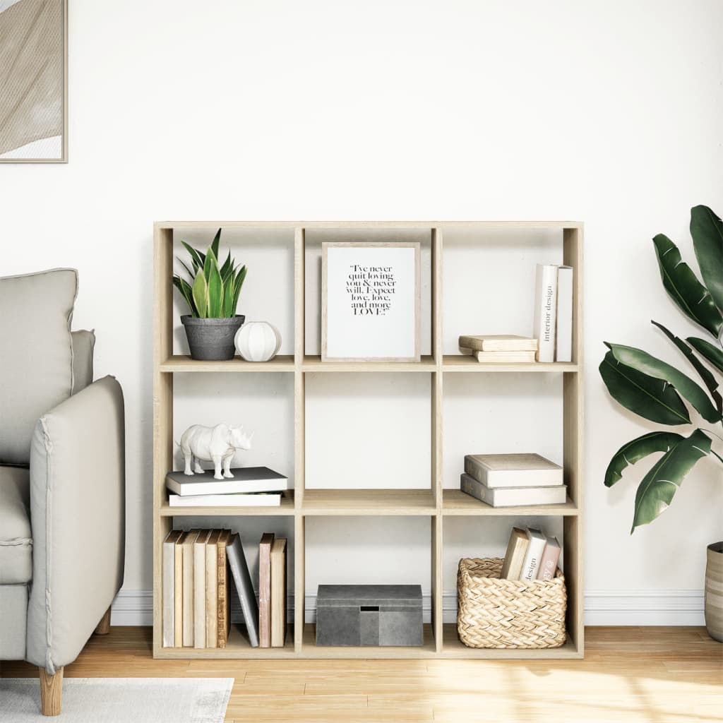 vidaXL Room Divider Bookcase Sonoma Oak 102x29x103,5 cm Engineered Wood