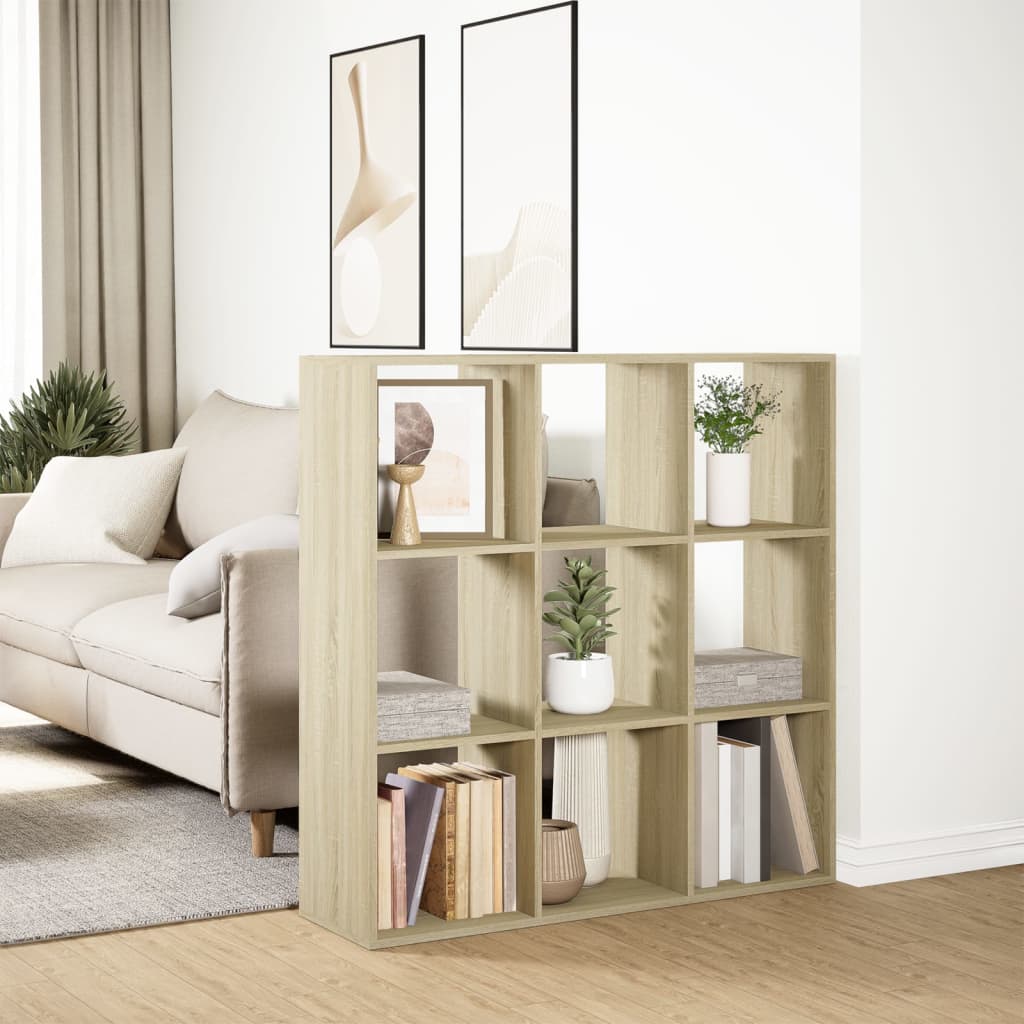 vidaXL Room Divider Bookcase Sonoma Oak 102x29x103,5 cm Engineered Wood
