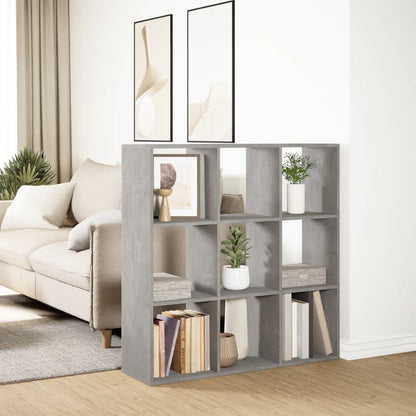 vidaXL Room Divider Bookcase Concrete Grey 102x29x103.5 cm Engineered Wood