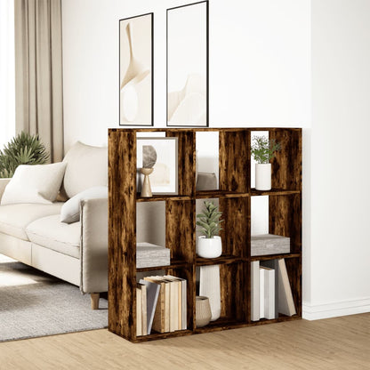 vidaXL Room Divider Bookcase Smoked Oak 102x29x103.5cm Engineered Wood