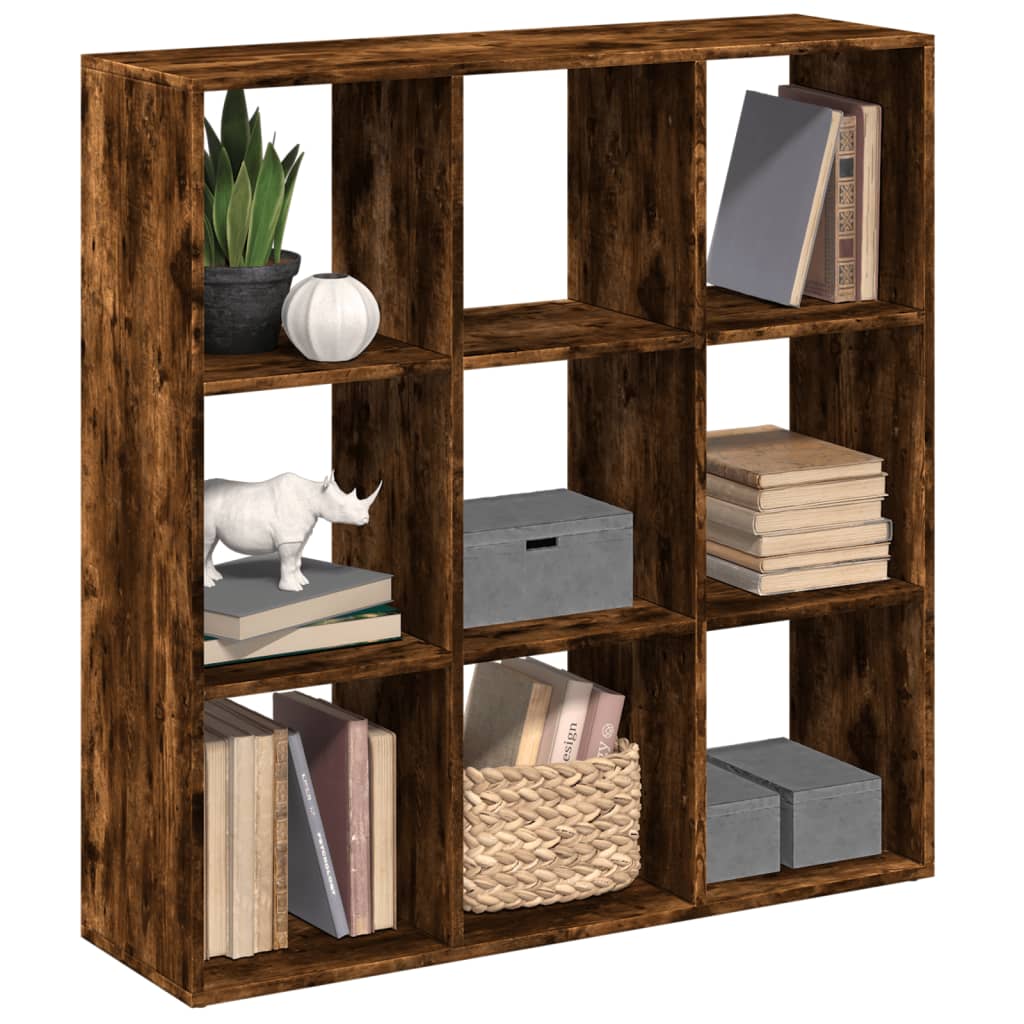 vidaXL Room Divider Bookcase Smoked Oak 102x29x103.5cm Engineered Wood