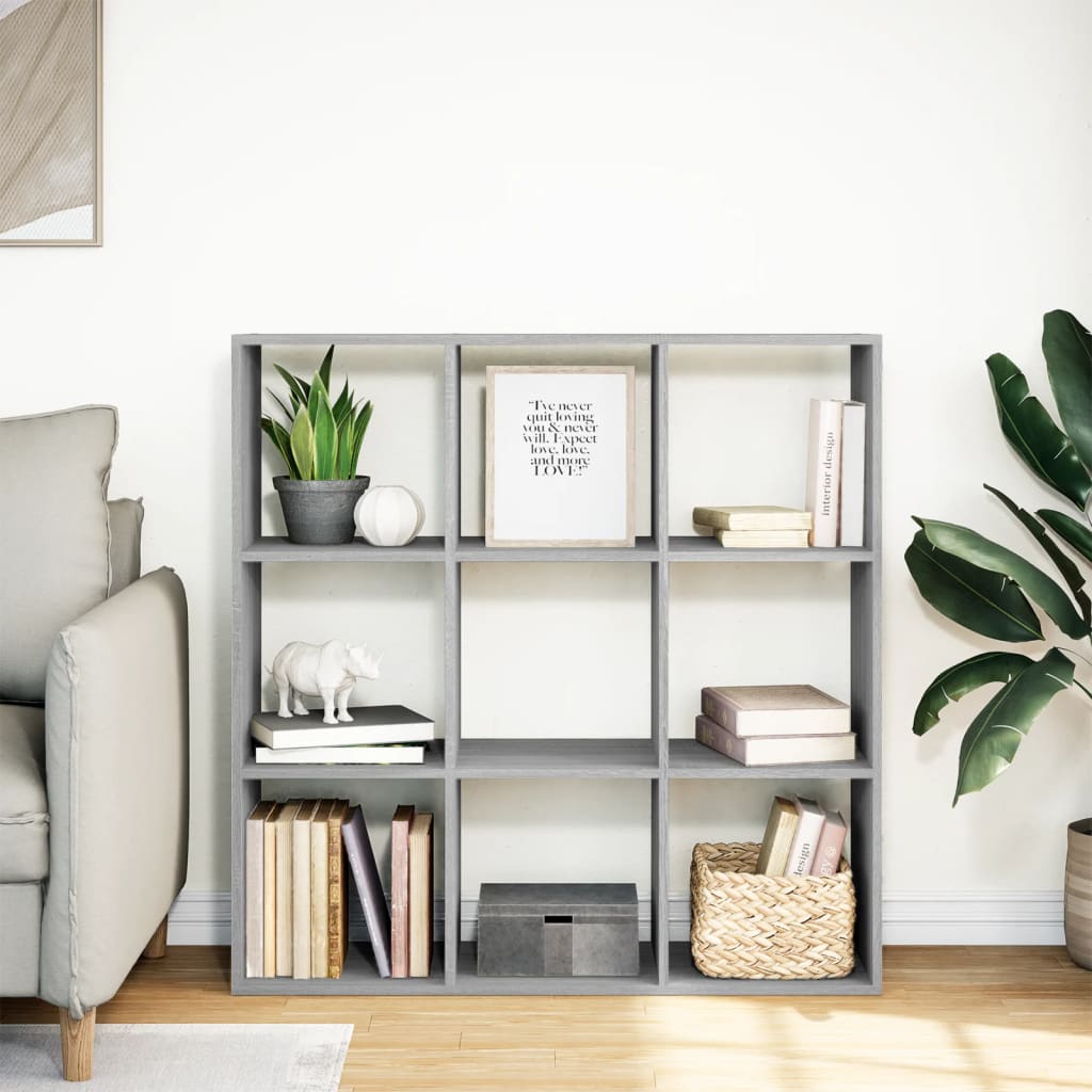 vidaXL Room Divider Bookcase Grey Sonoma 102x29x103,5 cm Engineered Wood