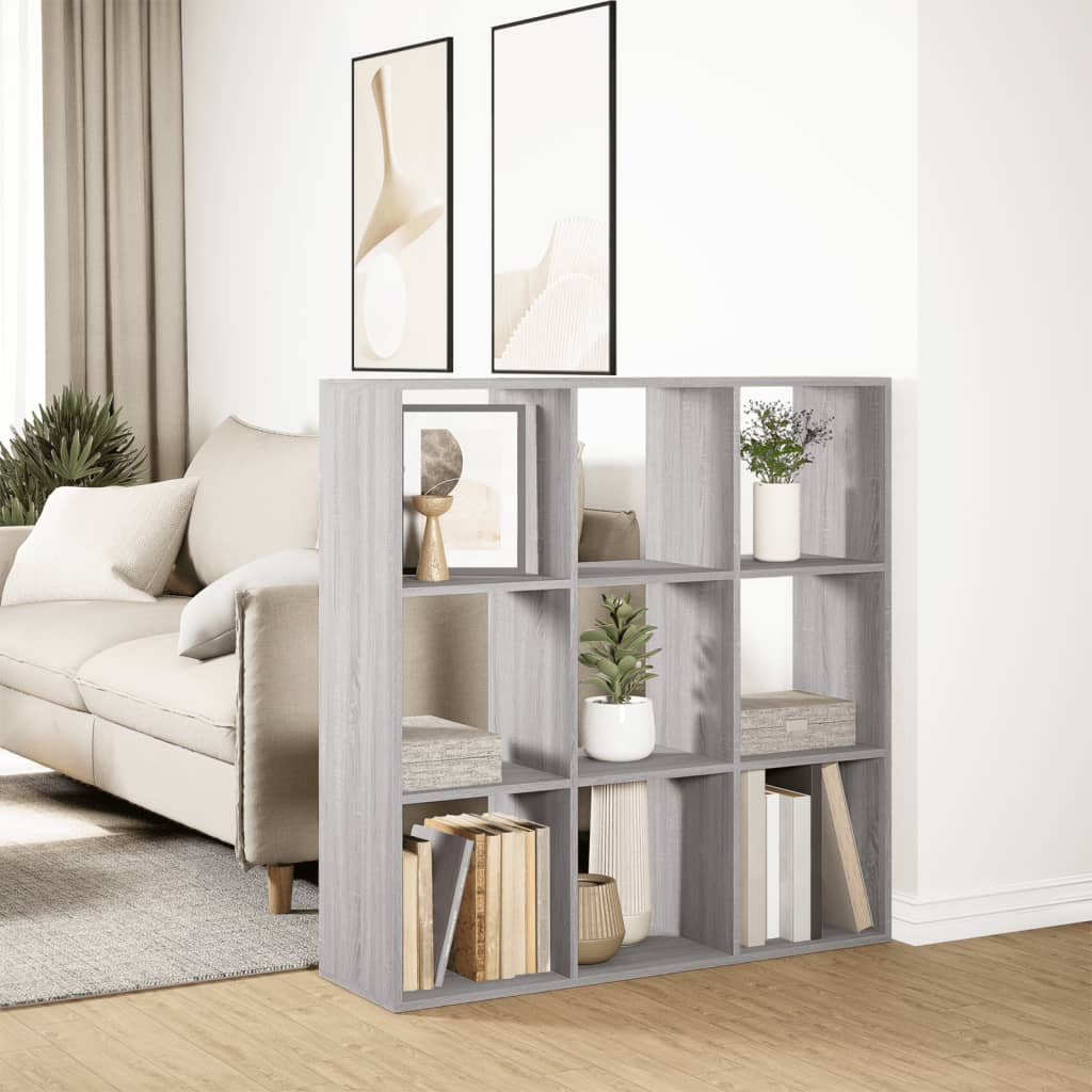 vidaXL Room Divider Bookcase Grey Sonoma 102x29x103,5 cm Engineered Wood