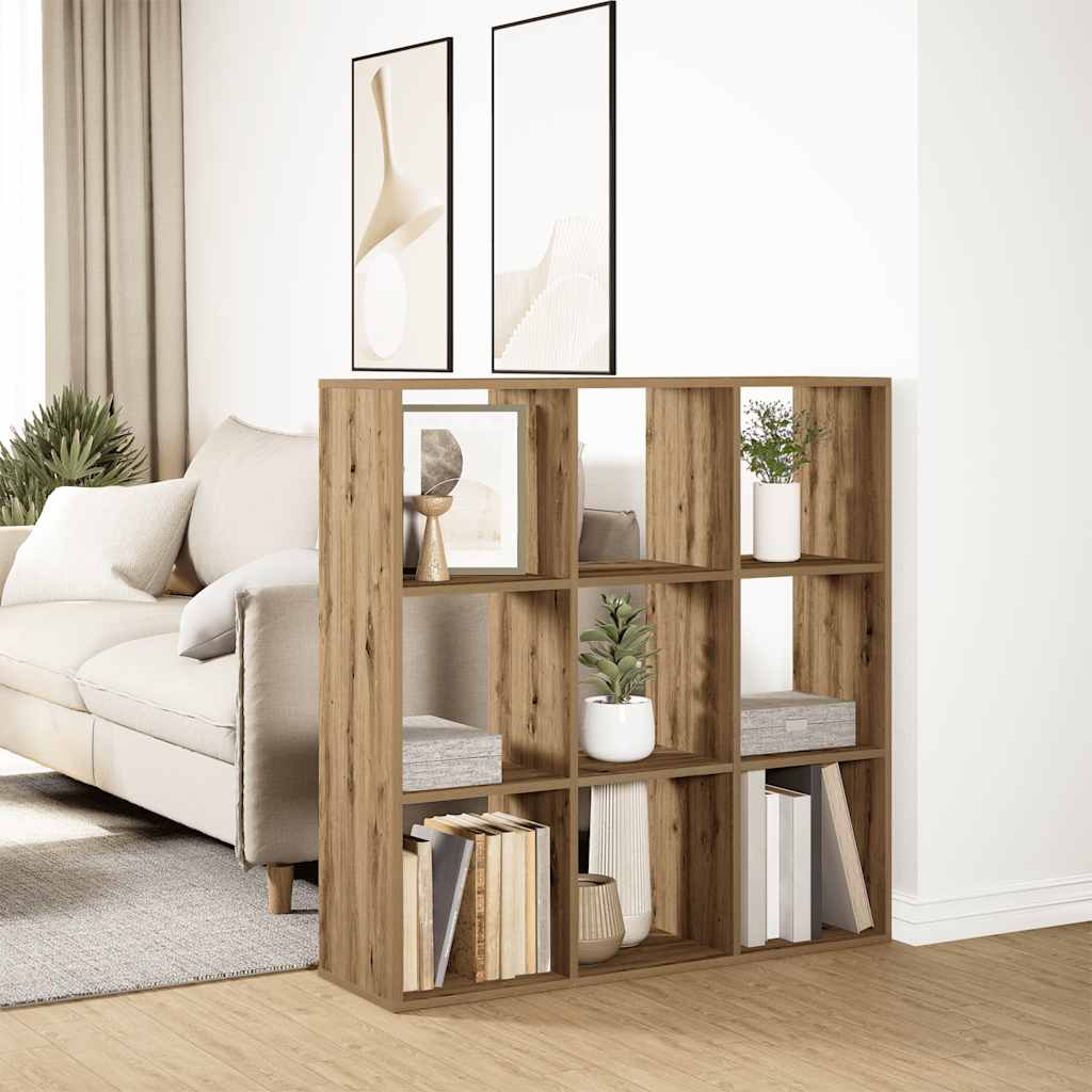 vidaXL Room Divider Bookcase Artisan Oak 102x29x103.5 cm Engineered Wood