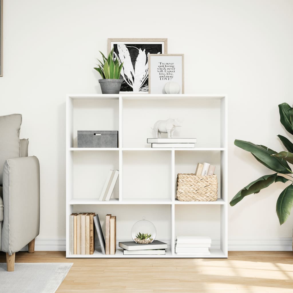 vidaXL Room Divider Bookcase White 102x29x103.5 cm Engineered Wood