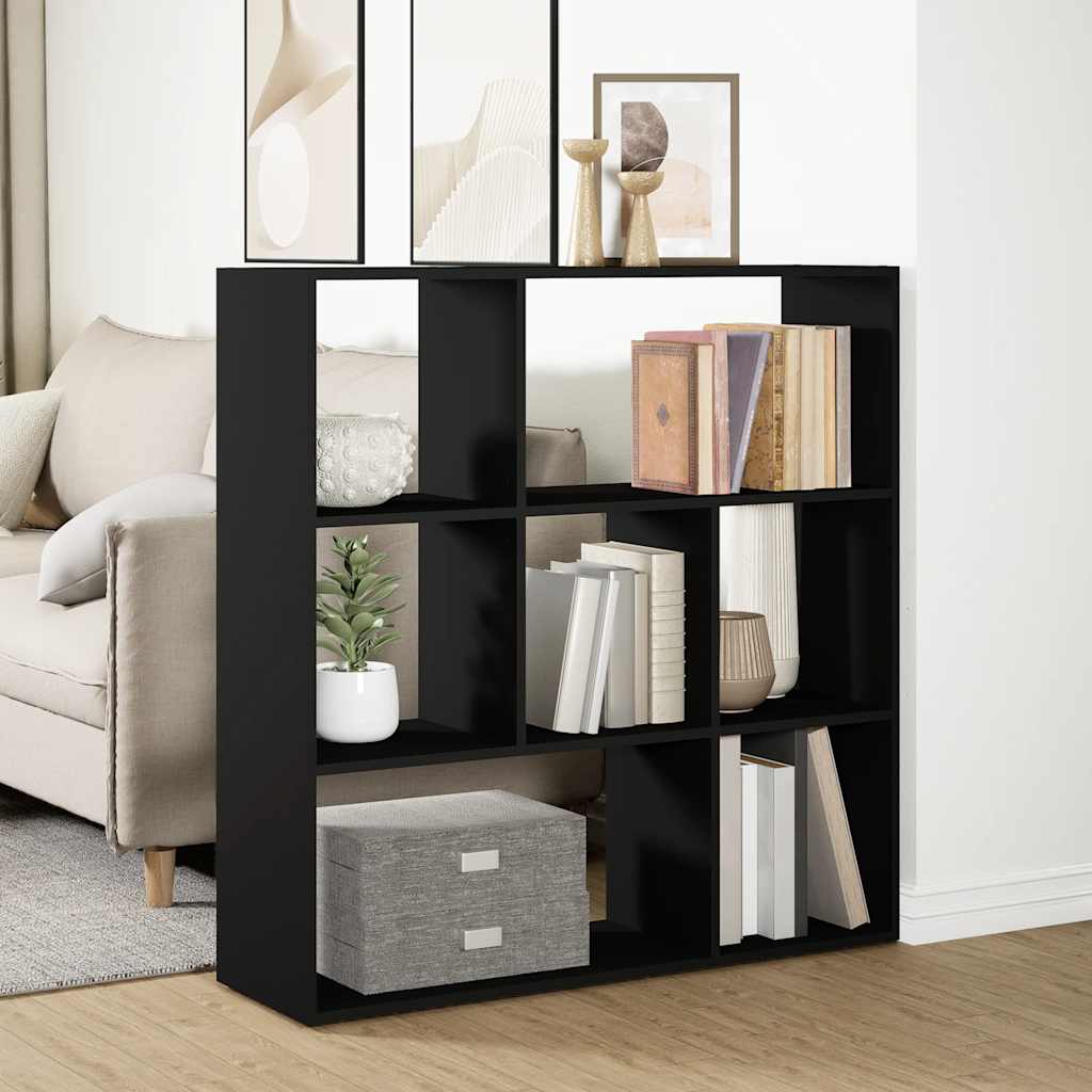 vidaXL Room Divider Bookcase Black 102x29x103,5 cm Engineered Wood