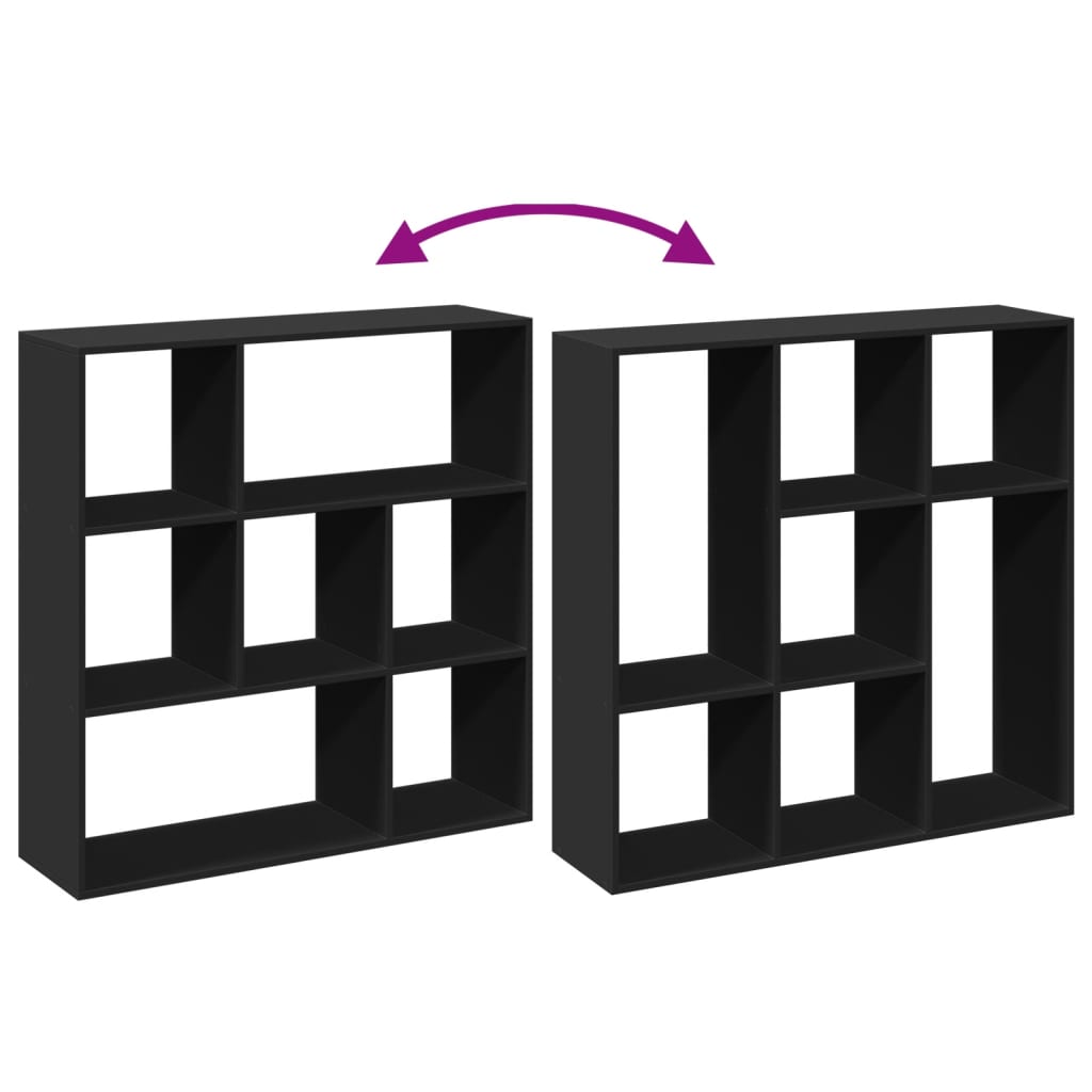 vidaXL Room Divider Bookcase Black 102x29x103,5 cm Engineered Wood
