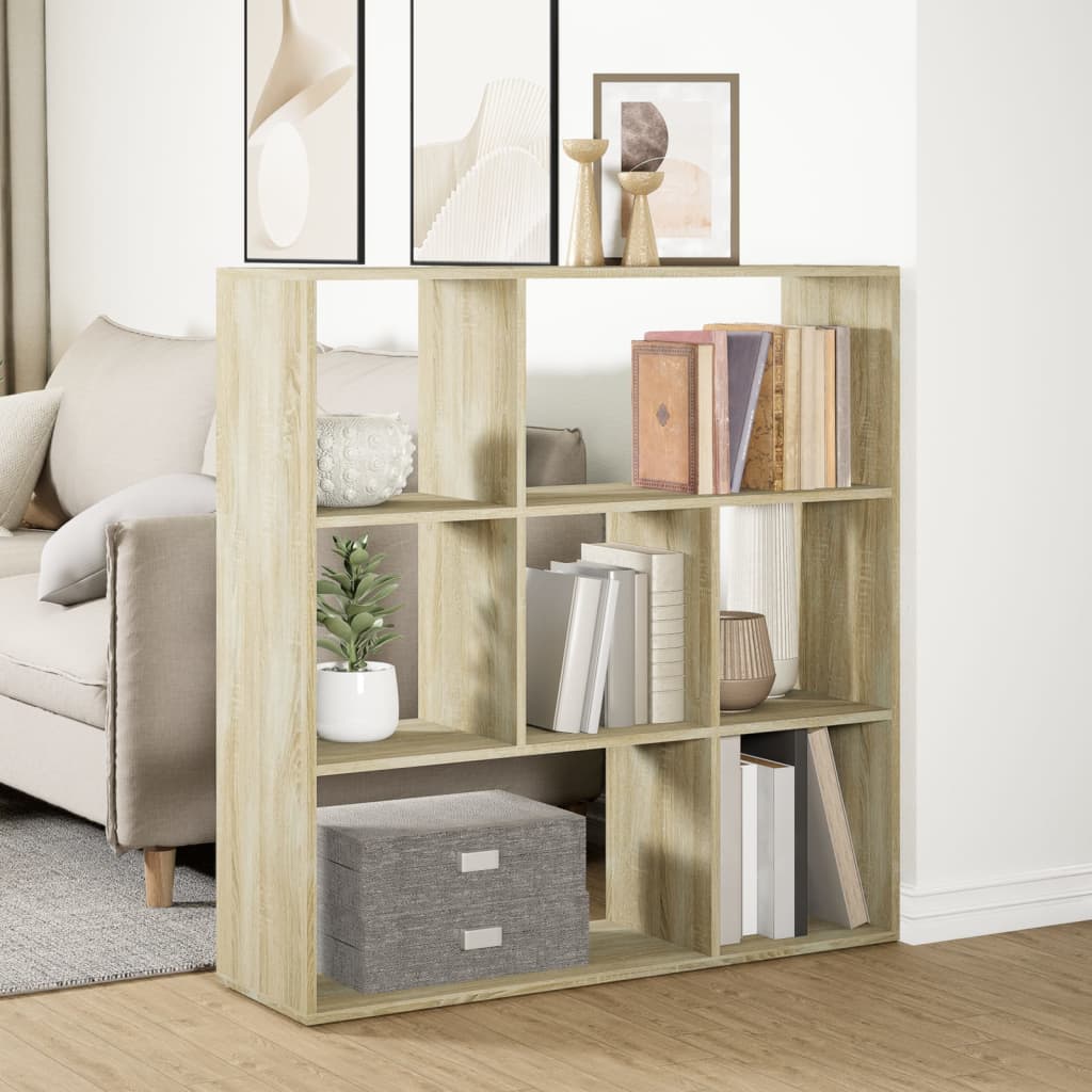vidaXL Room Divider Bookcase Sonoma Oak 102x29x103,5 cm Engineered Wood