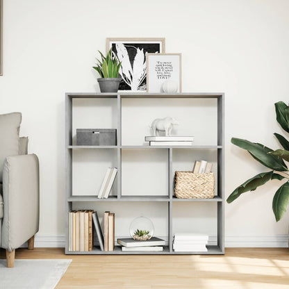 vidaXL Room Divider Bookcase Concrete Grey 102x29x103,5 cm Engineered Wood