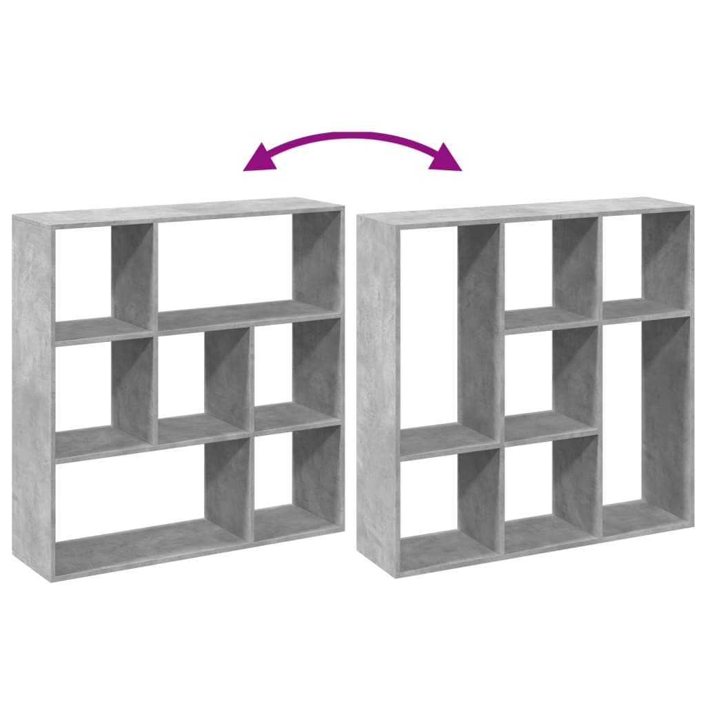 vidaXL Room Divider Bookcase Concrete Grey 102x29x103,5 cm Engineered Wood