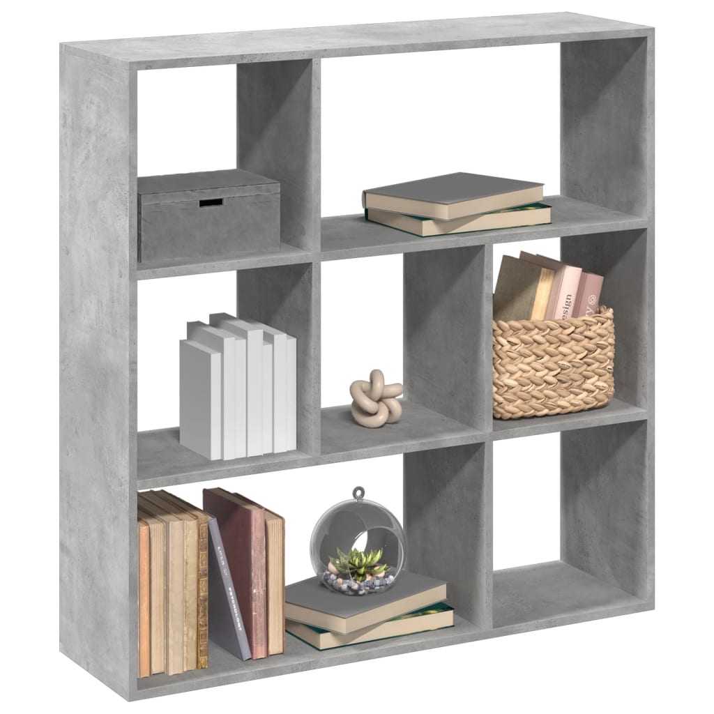 vidaXL Room Divider Bookcase Concrete Grey 102x29x103,5 cm Engineered Wood