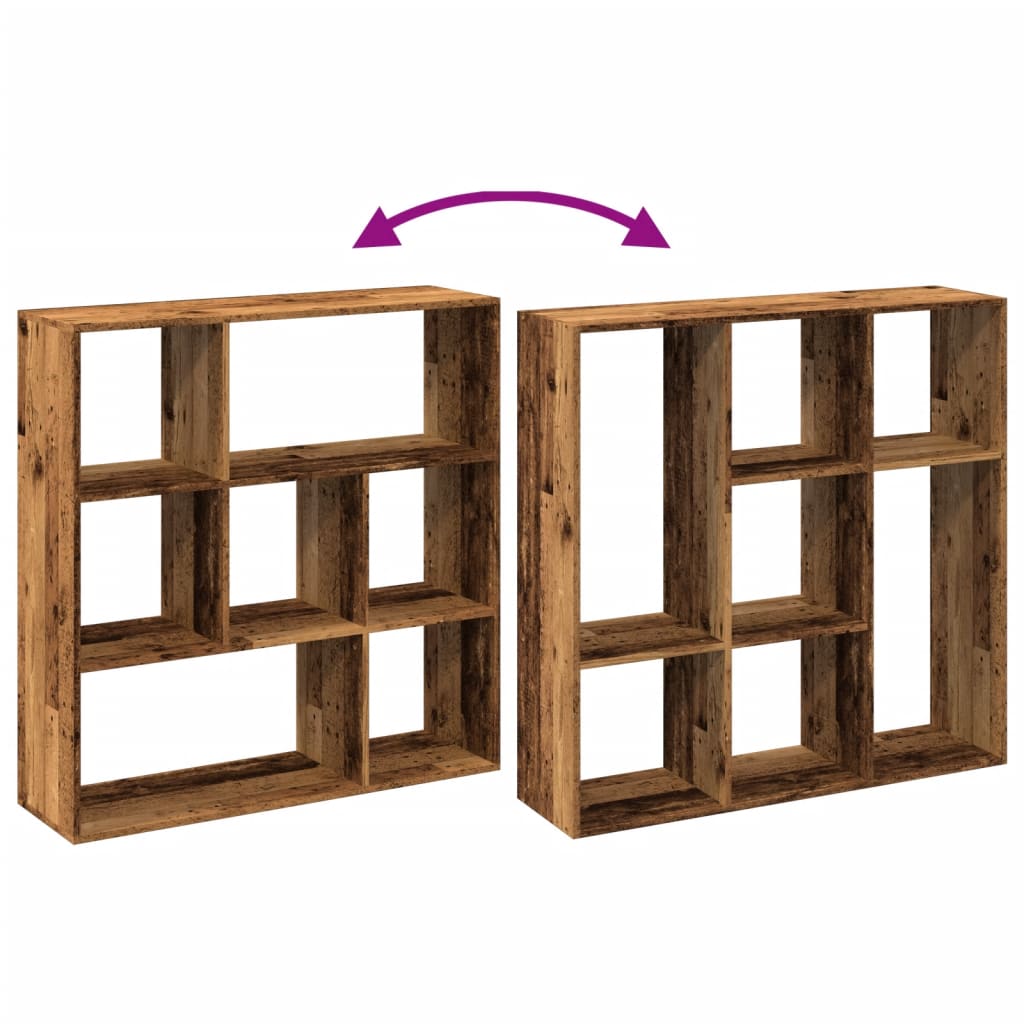 vidaXL Room Divider Bookcase Old Wood 102x29x103,5 cm Engineered Wood