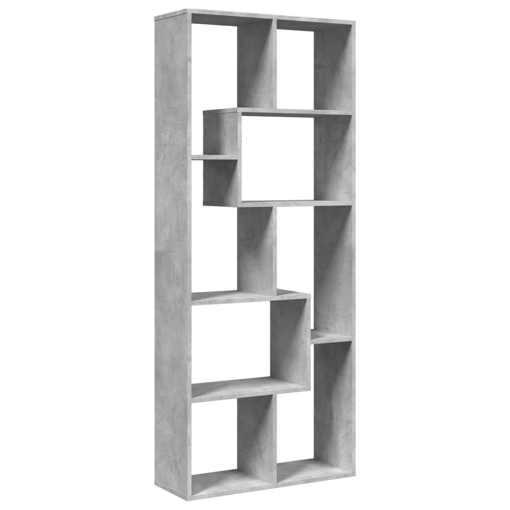 vidaXL Room Divider Bookcase Concrete Grey 67x25x161.5 cm Engineered Wood