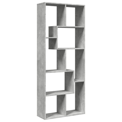 vidaXL Room Divider Bookcase Concrete Grey 67x25x161.5 cm Engineered Wood
