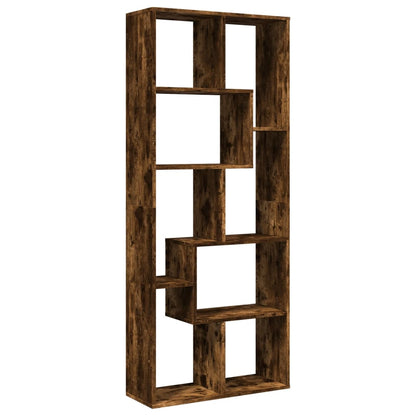vidaXL Room Divider Bookcase Smoked Oak 67x25x161,5 cm Engineered Wood