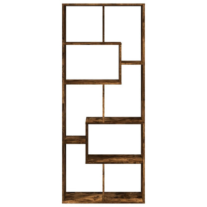 vidaXL Room Divider Bookcase Smoked Oak 67x25x161.5 cm Engineered Wood