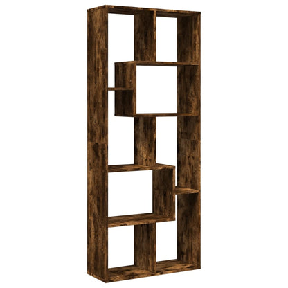 vidaXL Room Divider Bookcase Smoked Oak 67x25x161,5 cm Engineered Wood