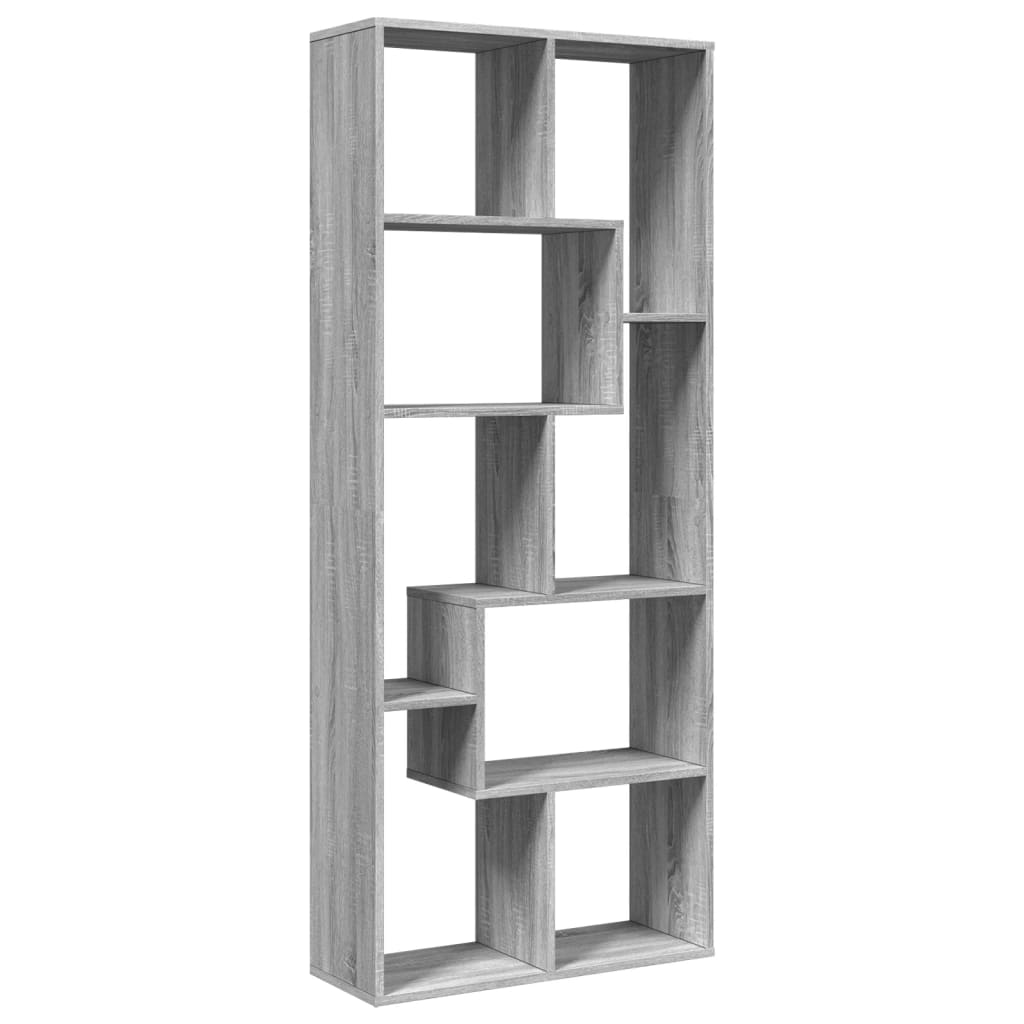 vidaXL Room Divider Bookcase Grey Sonoma 67x25x161.5cm Engineered Wood