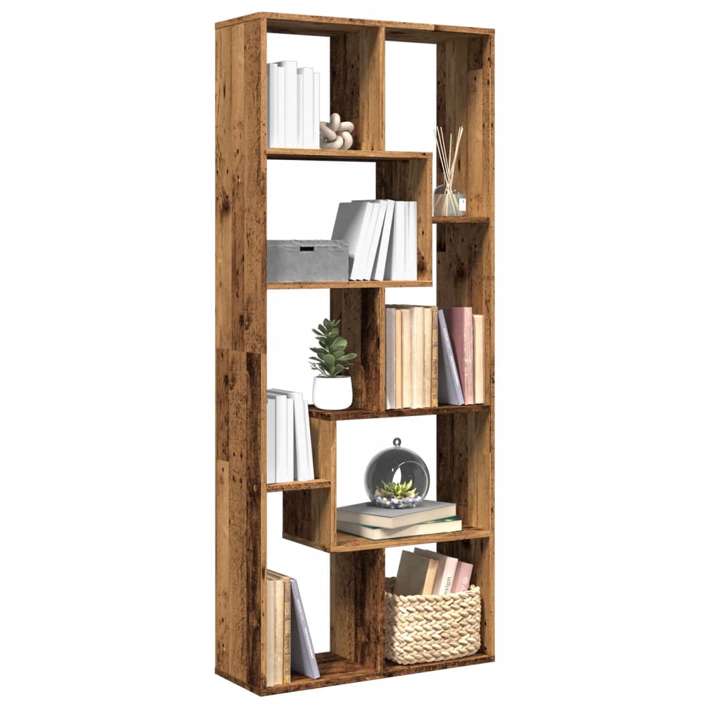 vidaXL Room Divider Bookcase Old Wood 67x25x161.5 cm Engineered Wood