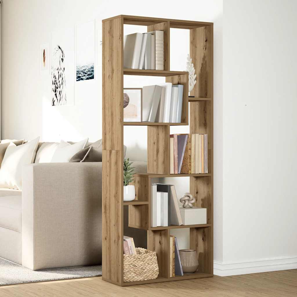 vidaXL Room Divider Bookcase Artisan Oak 67x25x161.5cm Engineered Wood