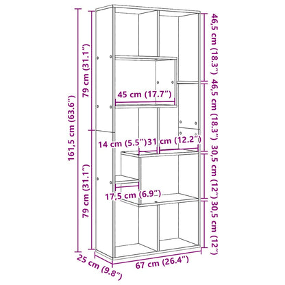 vidaXL Room Divider Bookcase Artisan Oak 67x25x161.5cm Engineered Wood