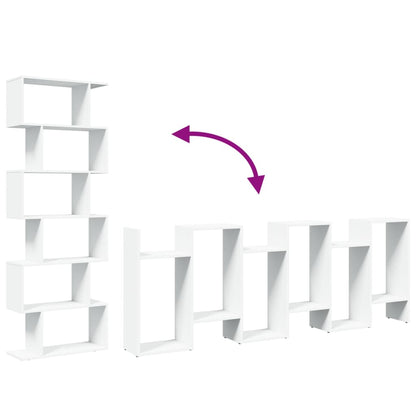 vidaXL Room Divider Bookcase 6-Tier White 70x24x193 cm Engineered Wood