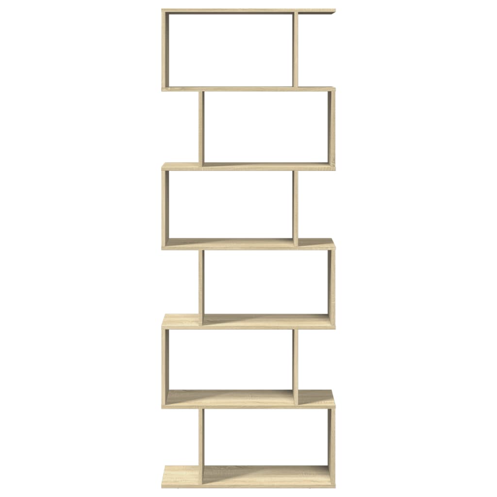 vidaXL Room Divider Bookcase 6-Tier Sonoma Oak 70x24x193 cm Engineered Wood