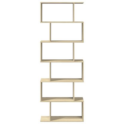 vidaXL Room Divider Bookcase 6-Tier Sonoma Oak 70x24x193 cm Engineered Wood