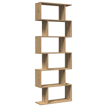 vidaXL Room Divider Bookcase 6-Tier Artisan Oak 70x24x193 cm Engineered Wood