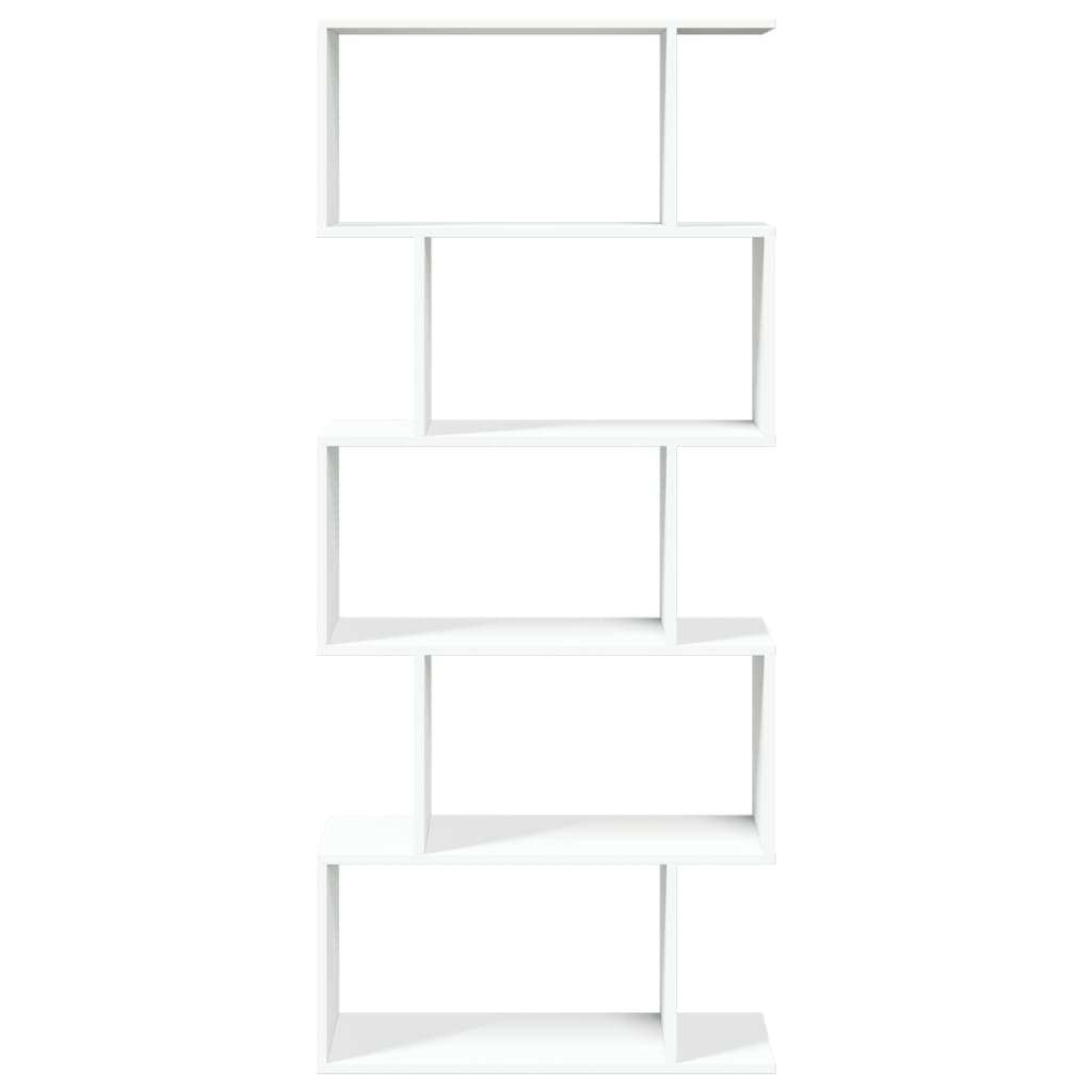 vidaXL Room Divider Bookcase 5-Tier White 70x24x161 cm Engineered Wood