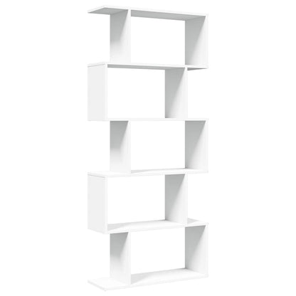 vidaXL Room Divider Bookcase 5-Tier White 70x24x161 cm Engineered Wood