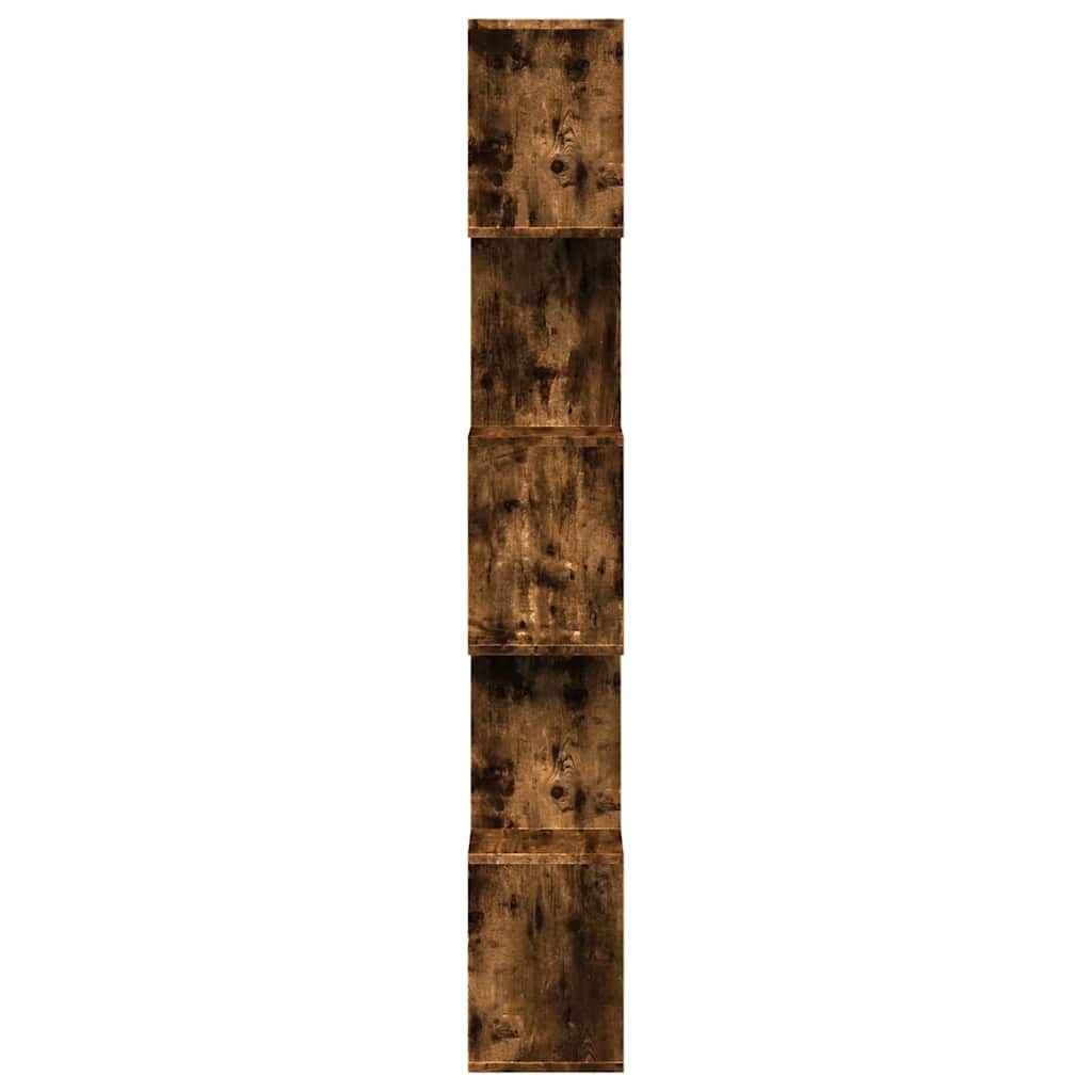 vidaXL Room Divider Bookcase 5-Tier Smoked Oak 70x24x161 cm Engineered Wood