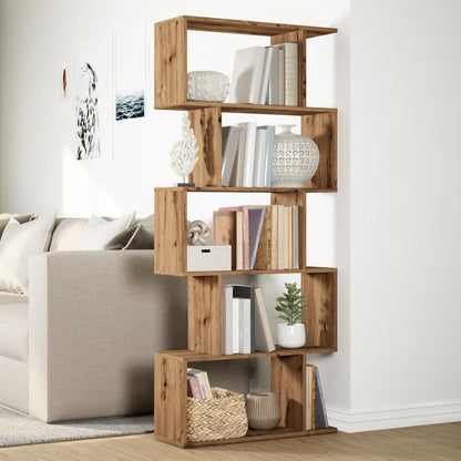 vidaXL Room Divider Bookcase 5-Tier Artisan Oak 70x24x161 cm Engineered Wood