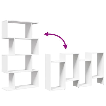 vidaXL Room Divider Bookcase 4-Tier White 70x24x129 cm Engineered Wood