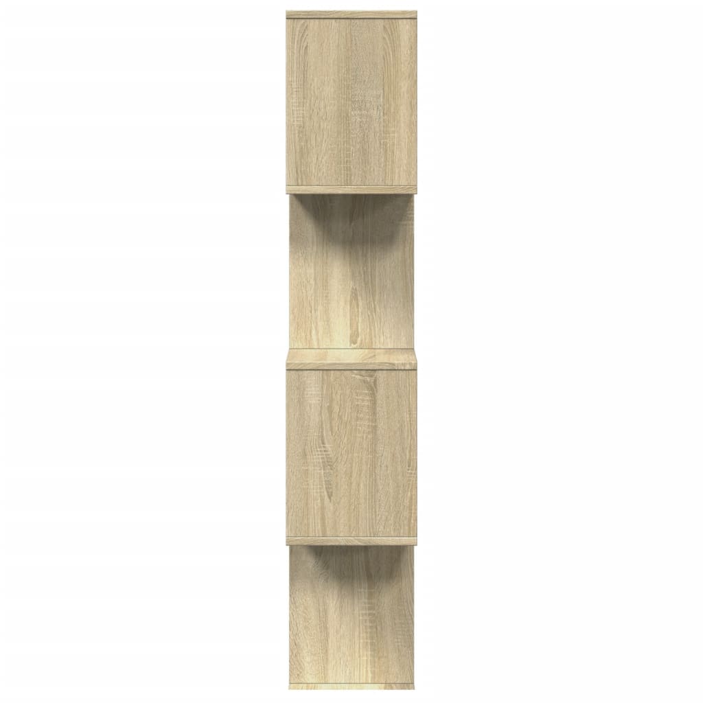 vidaXL Room Divider Bookcase 4-Tier Sonoma Oak 70x24x129 cm Engineered Wood