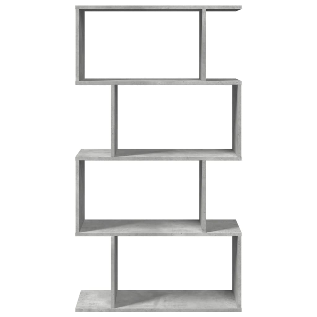 vidaXL Room Divider Bookcase 4-Tier Concrete Grey 70x24x129 cm Engineered Wood