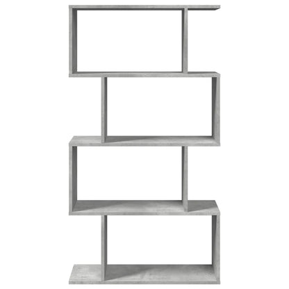 vidaXL Room Divider Bookcase 4-Tier Concrete Grey 70x24x129 cm Engineered Wood