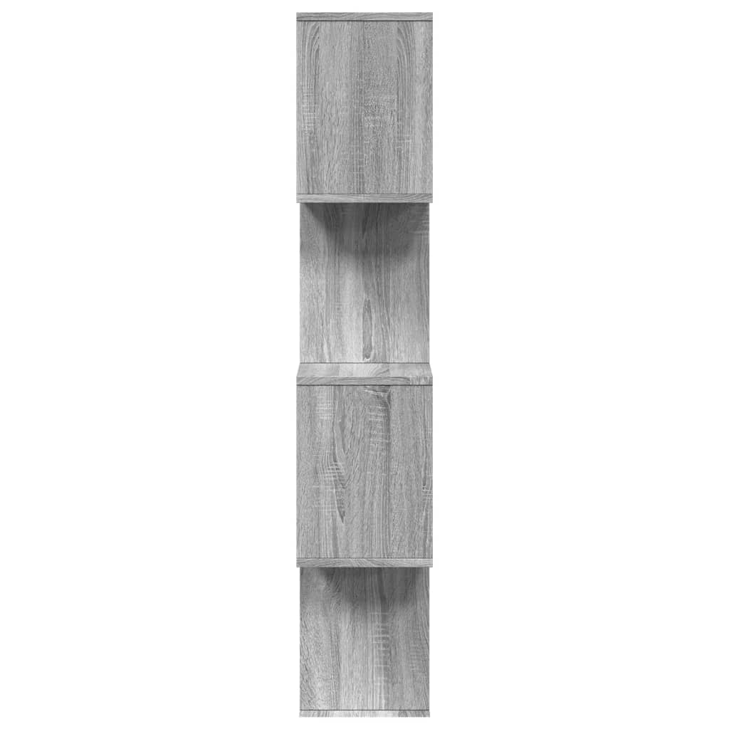 vidaXL Room Divider Bookcase 4-Tier Grey Sonoma 70x24x129 cm Engineered Wood
