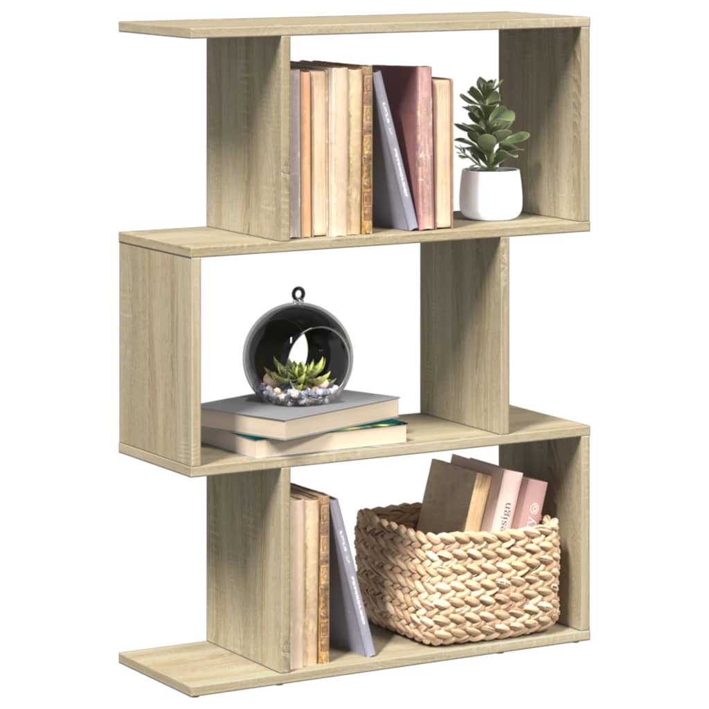 vidaXL Room Divider Bookcase 3-Tier Sonoma Oak 70x24x97 cm Engineered Wood