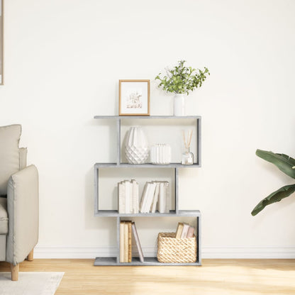 vidaXL Room Divider Bookcase 3-Tier Concrete Grey 70x24x97 cm