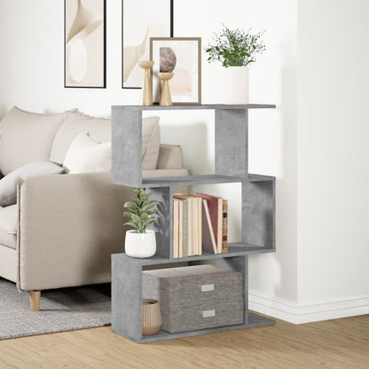 vidaXL Room Divider Bookcase 3-Tier Concrete Grey 70x24x97 cm