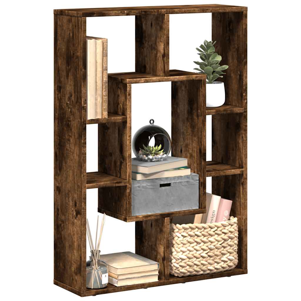 vidaXL Bookcase Smoked Oak 63x20x90 cm Engineered Wood