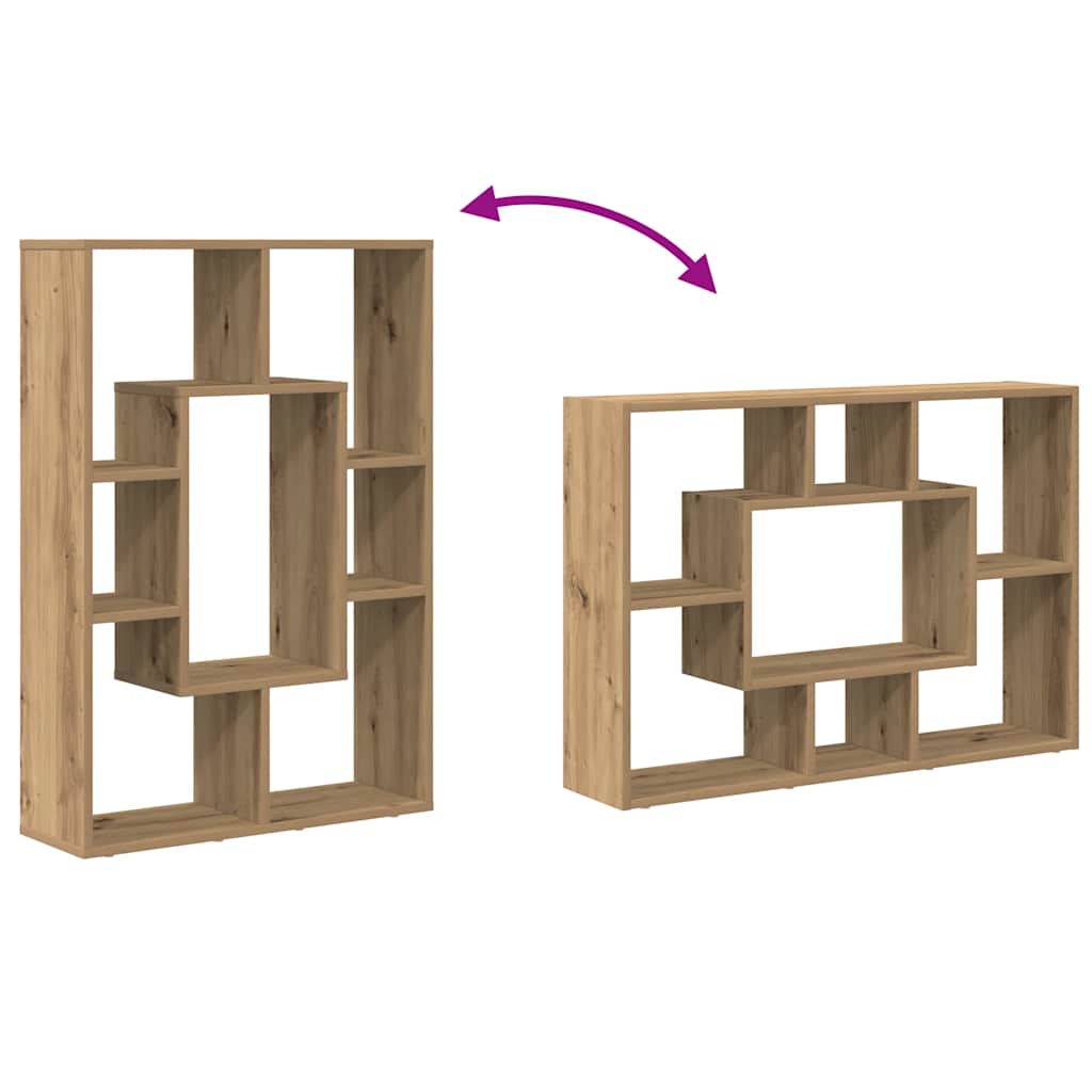 vidaXL Bookcase Artisian Oak 63x20x90 cm Engineered Wood