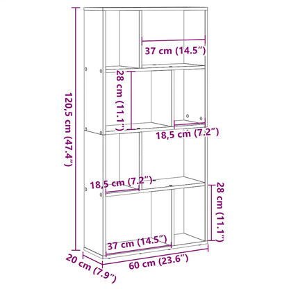 vidaXL Bookcase Concrete Grey 60x20x120,5 cm Engineered Wood