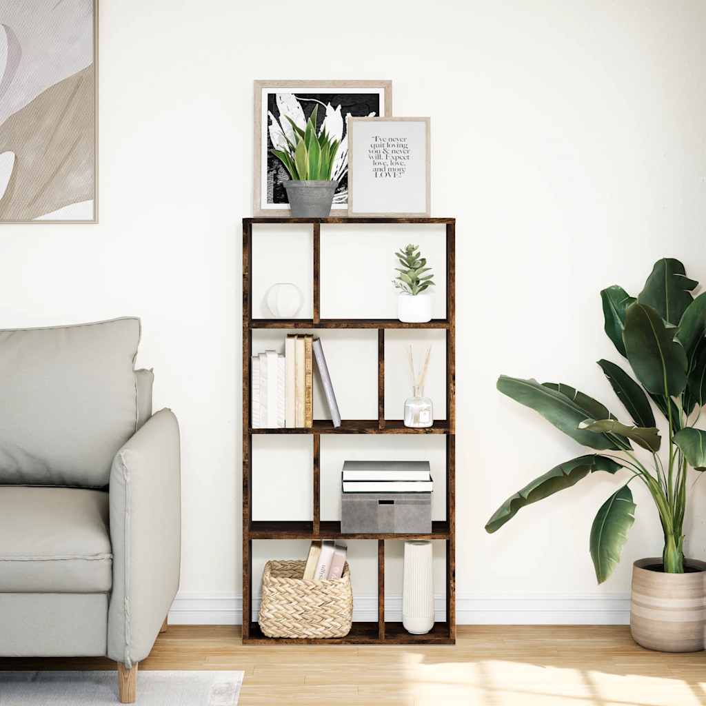 vidaXL Bookcase Smoked Oak 60x20x120,5 cm Engineered Wood