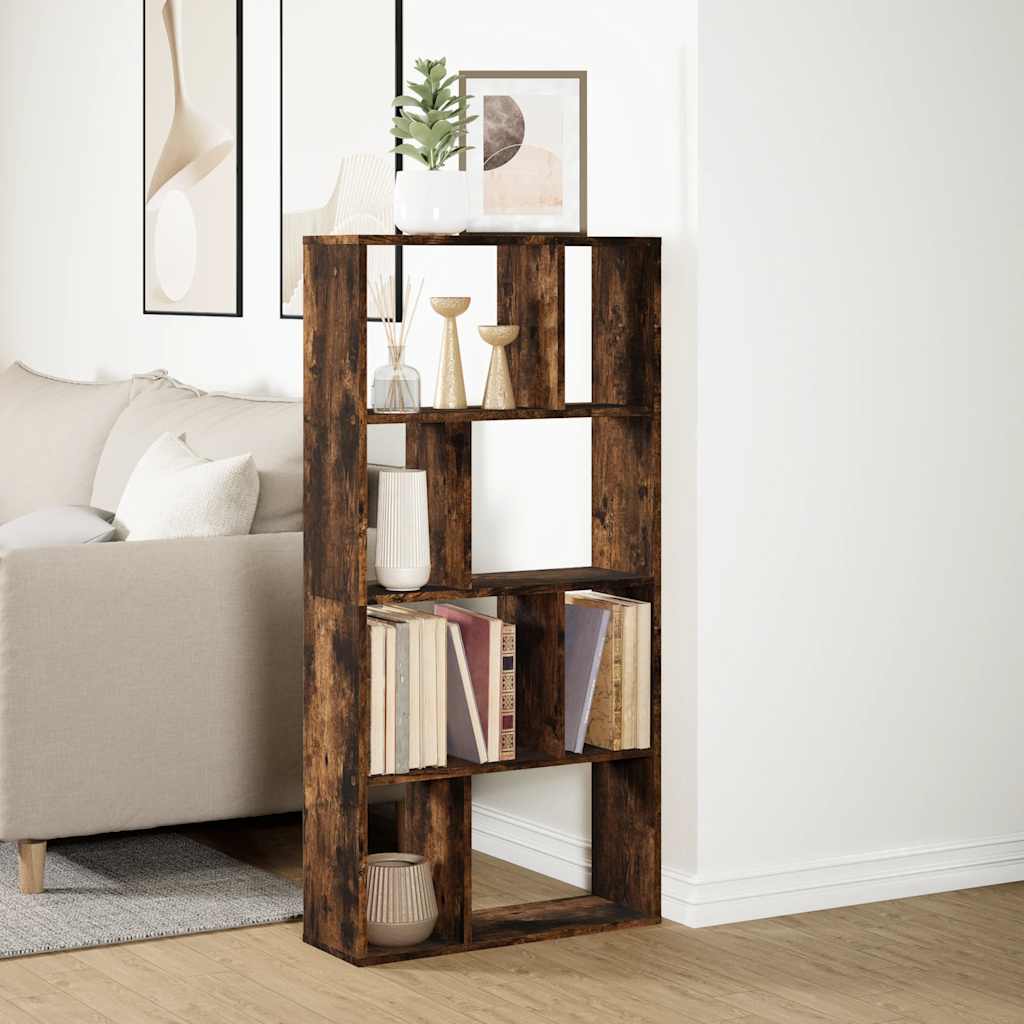 vidaXL Bookcase Smoked Oak 60x20x120,5 cm Engineered Wood