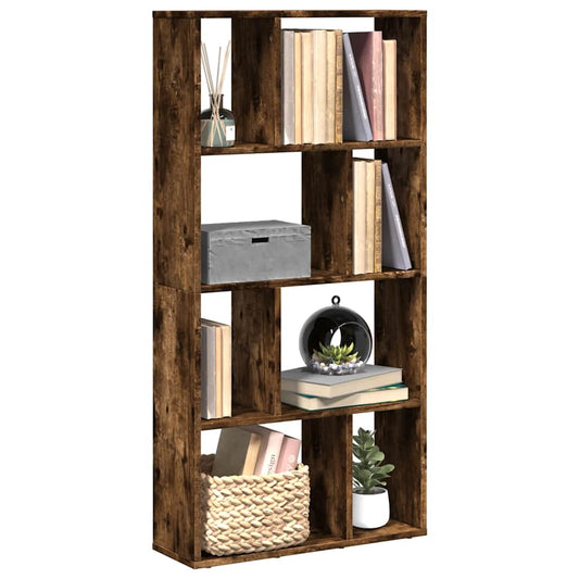 vidaXL Bookcase Smoked Oak 60x20x120,5 cm Engineered Wood