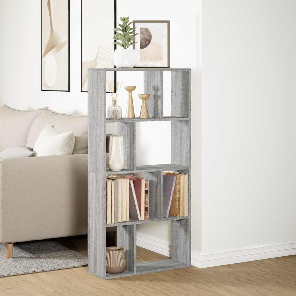 vidaXL Bookcase Grey Sonoma 60x20x120,5 cm Engineered Wood
