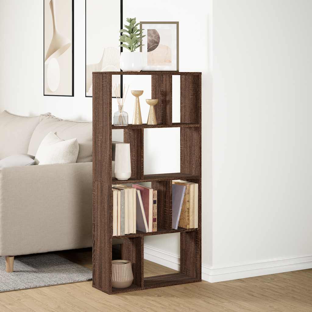 vidaXL Bookcase Brown Oak 60x20x120,5 cm Engineered Wood